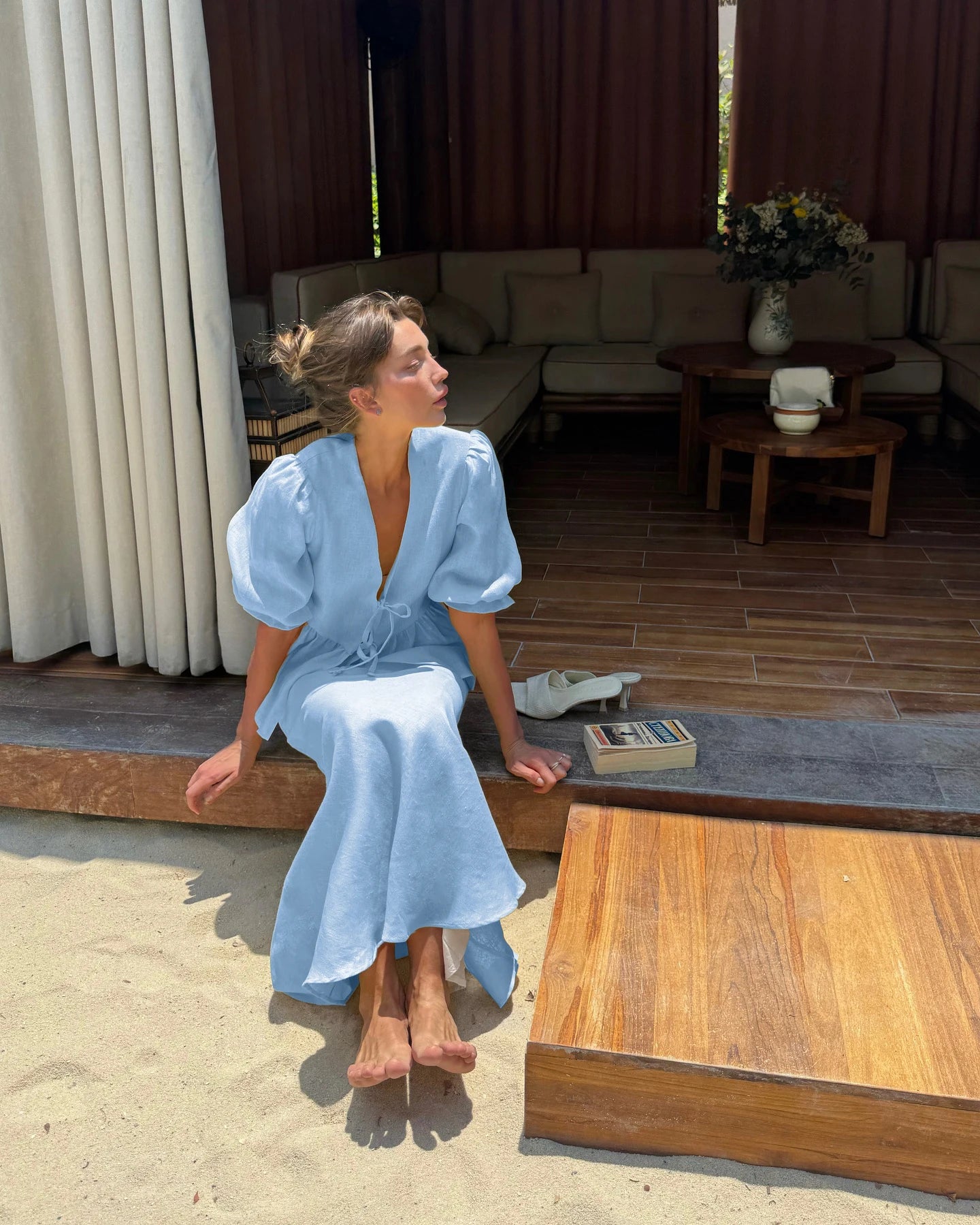Ulvly Cotton Puff Sleeve &amp; Skirt Set