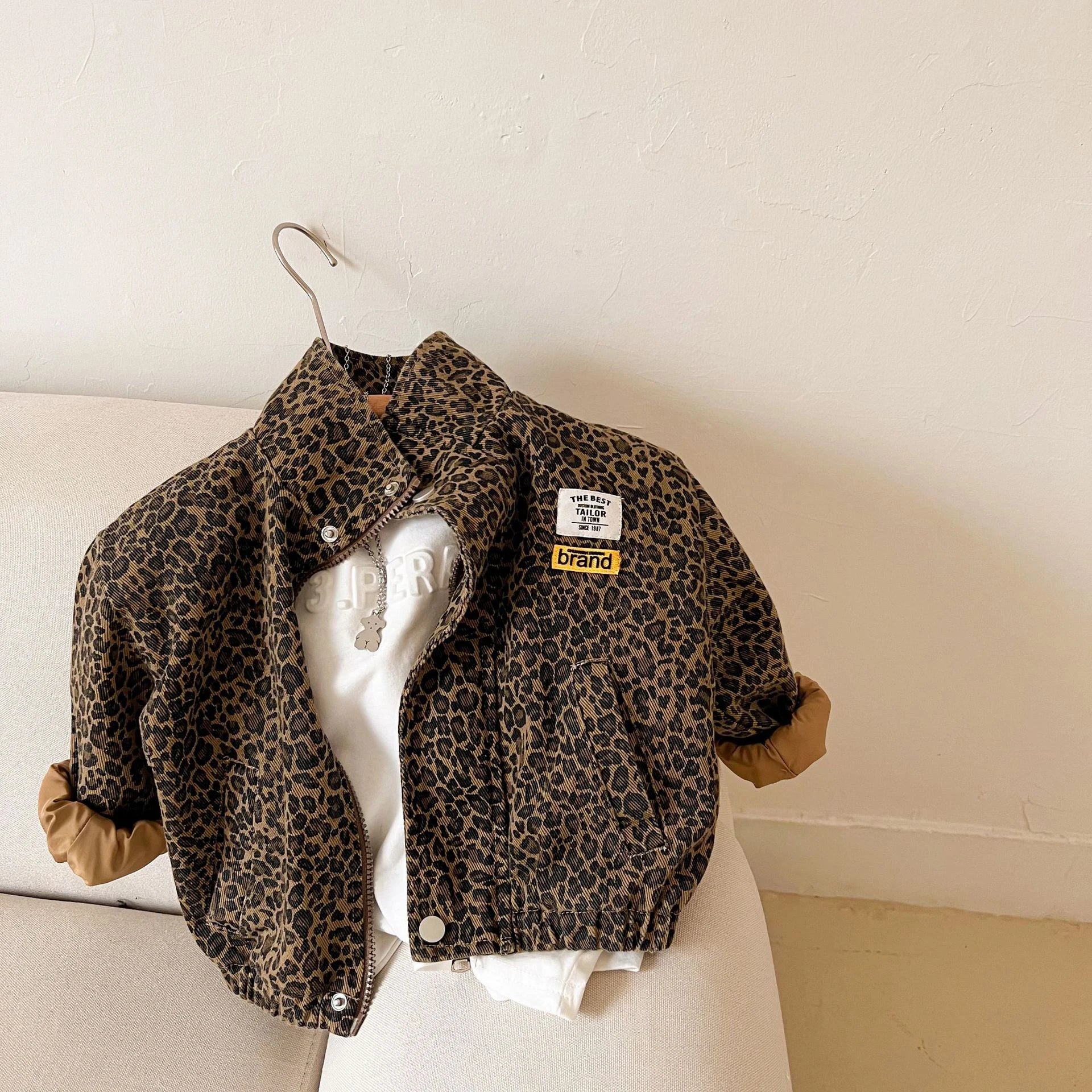 Ulvly Kids Leopard Denim Jacket