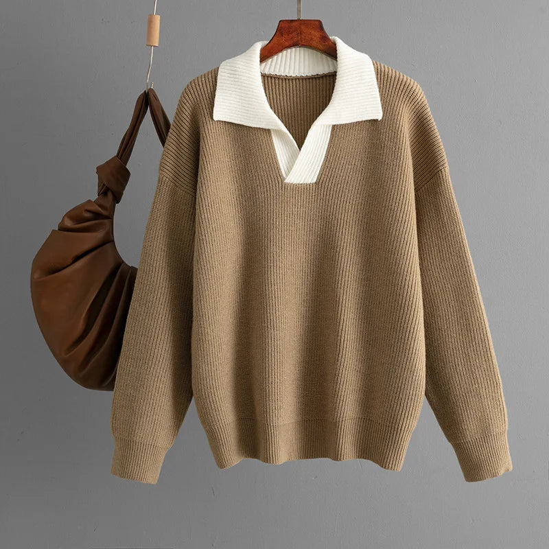 Ulvly Colorblock Polo Sweater