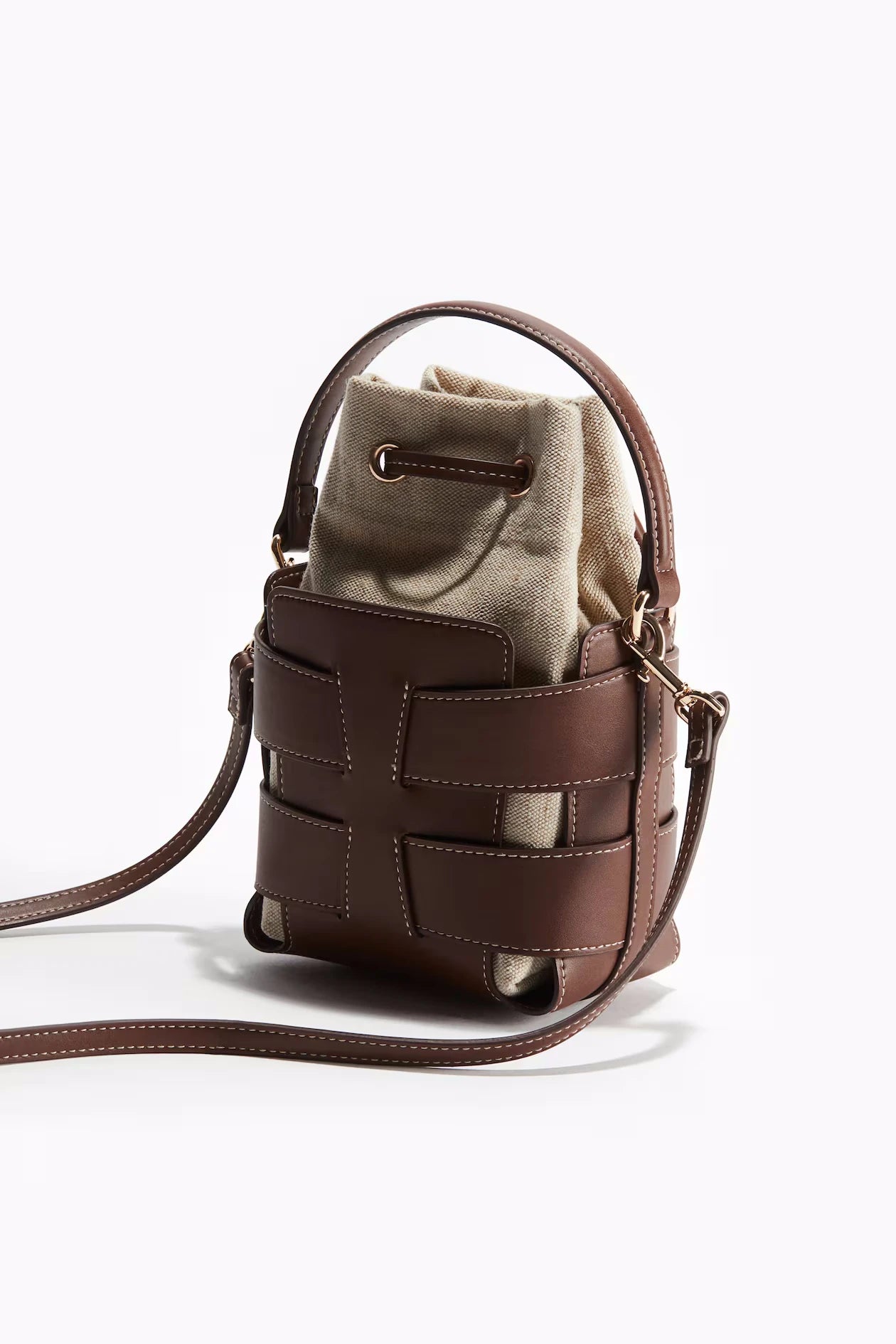 Ulvly Hollow-Out PU Bucket Bag
