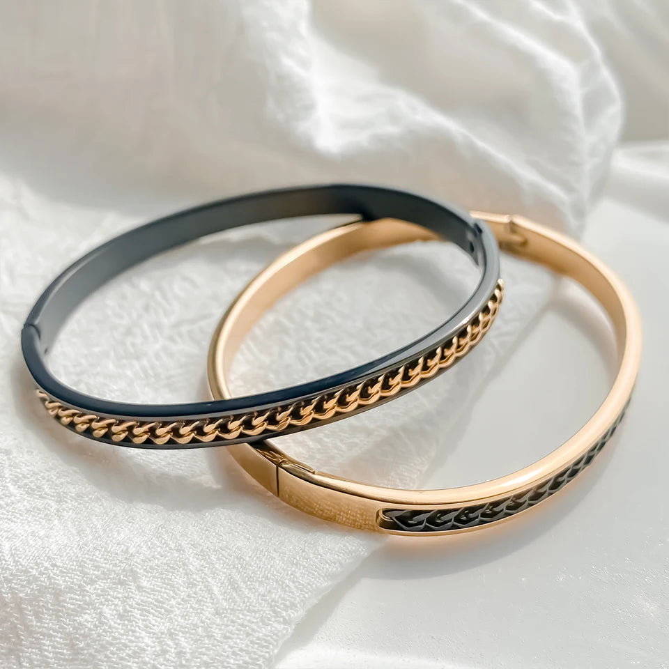 Ulvly Stainless Steel Geometric Bangle