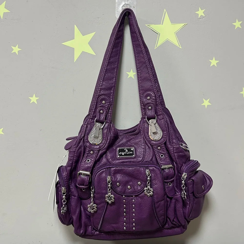 Ulvly Soft PU Leather Hobo Bag