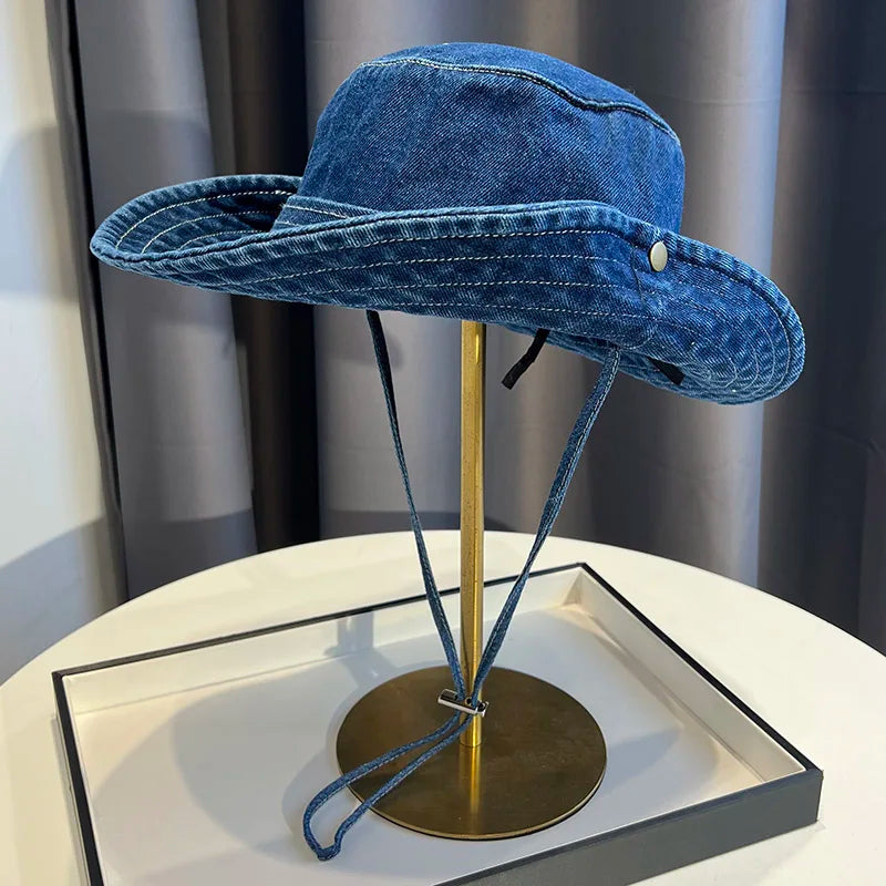 Ulvly Vintage Washed Denim Bucket Hat