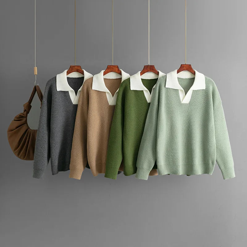 Ulvly Colorblock Polo Sweater