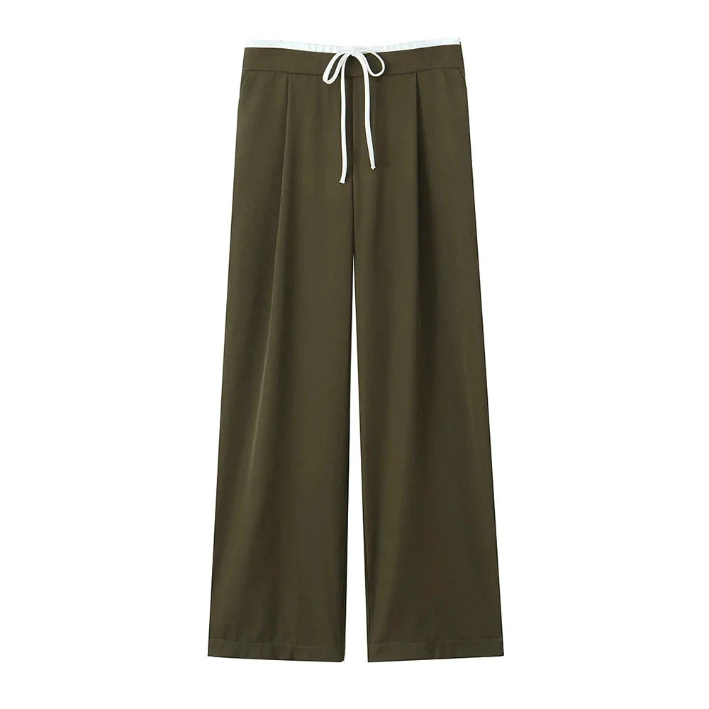 Ulvly Double-Waist Wide-Leg Trousers