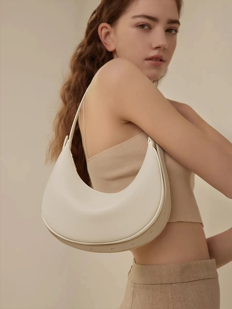 Ulvly Half-Moon PU Shoulder Bag