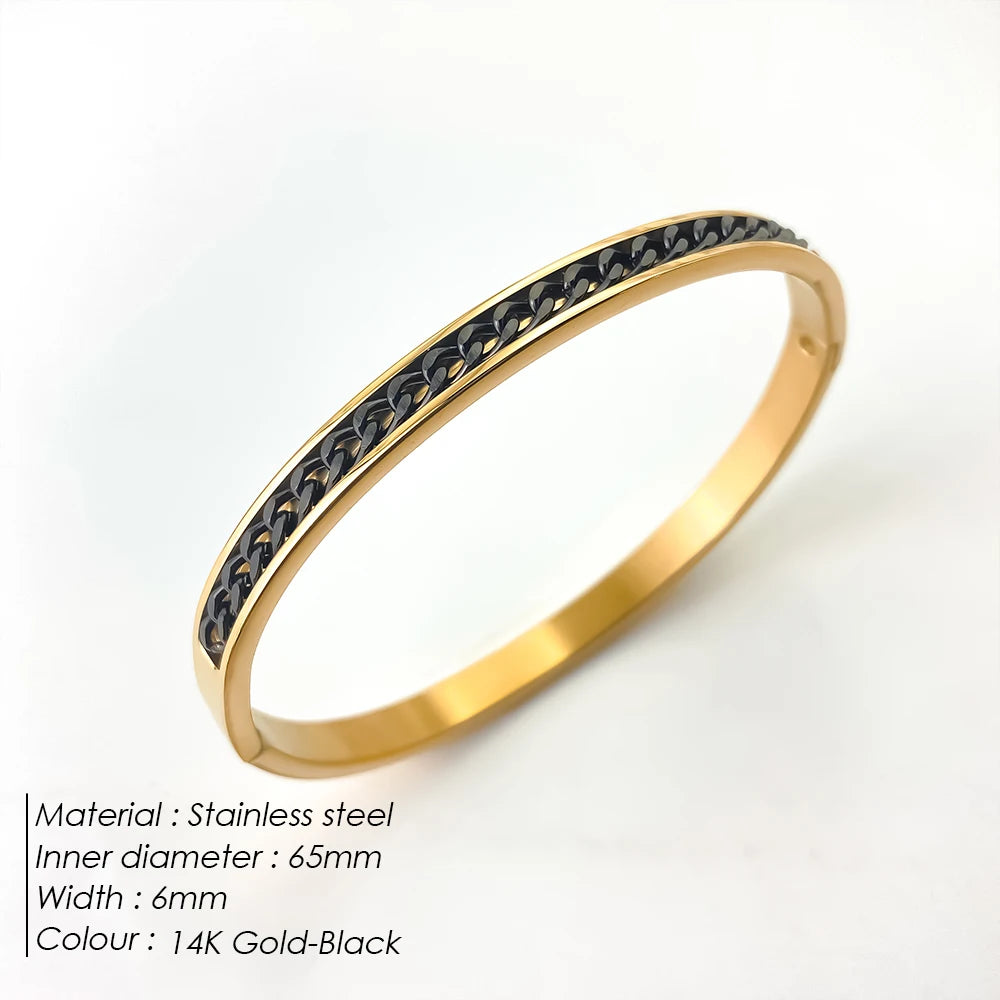 Ulvly Stainless Steel Geometric Bangle