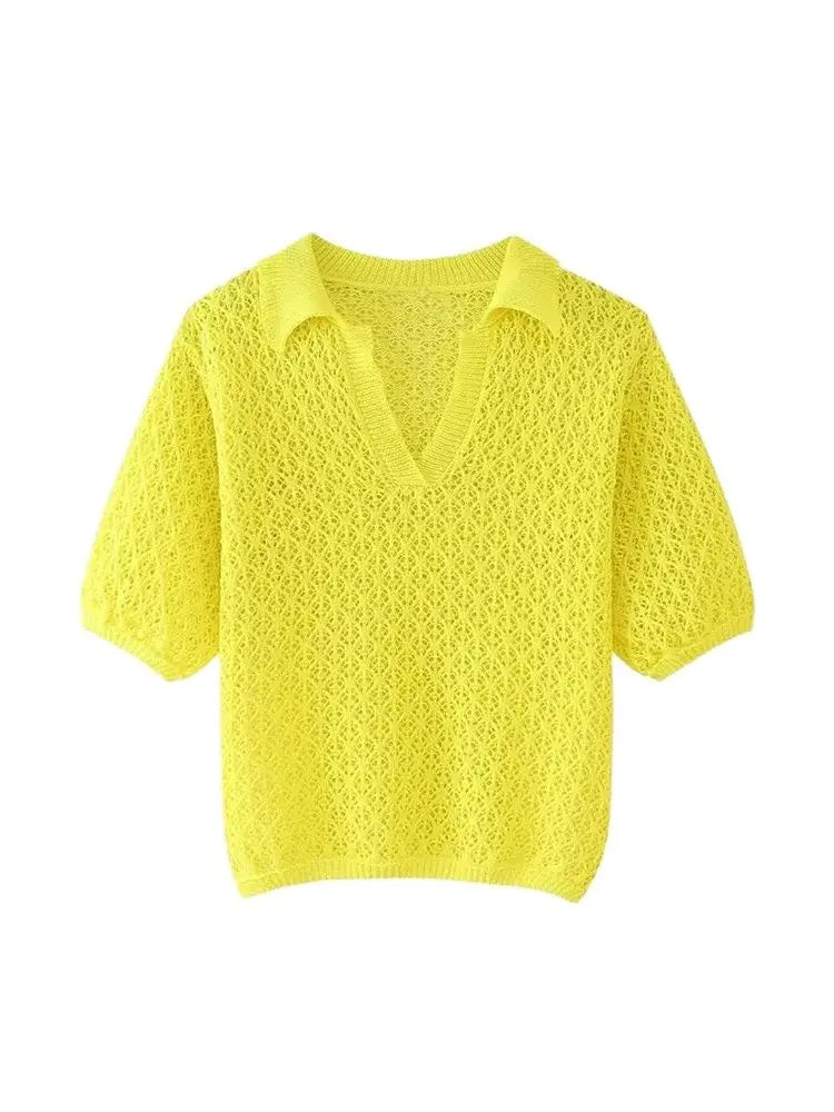 Ulvly Pointelle Polo Knit
