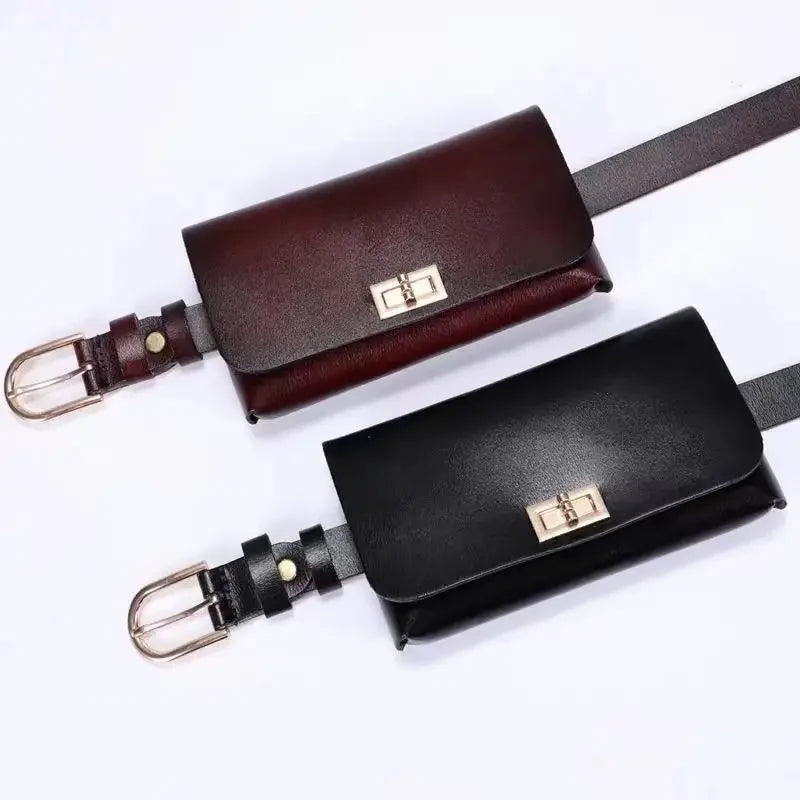 Ulvly Leather Belt with Mini Phone Bag