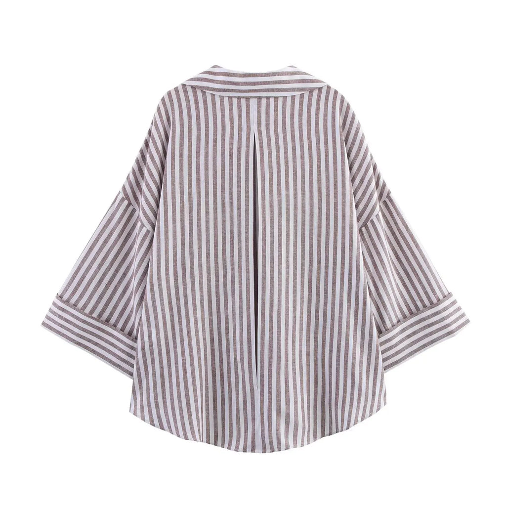 Ulvly Linen-Blend Striped Shirt