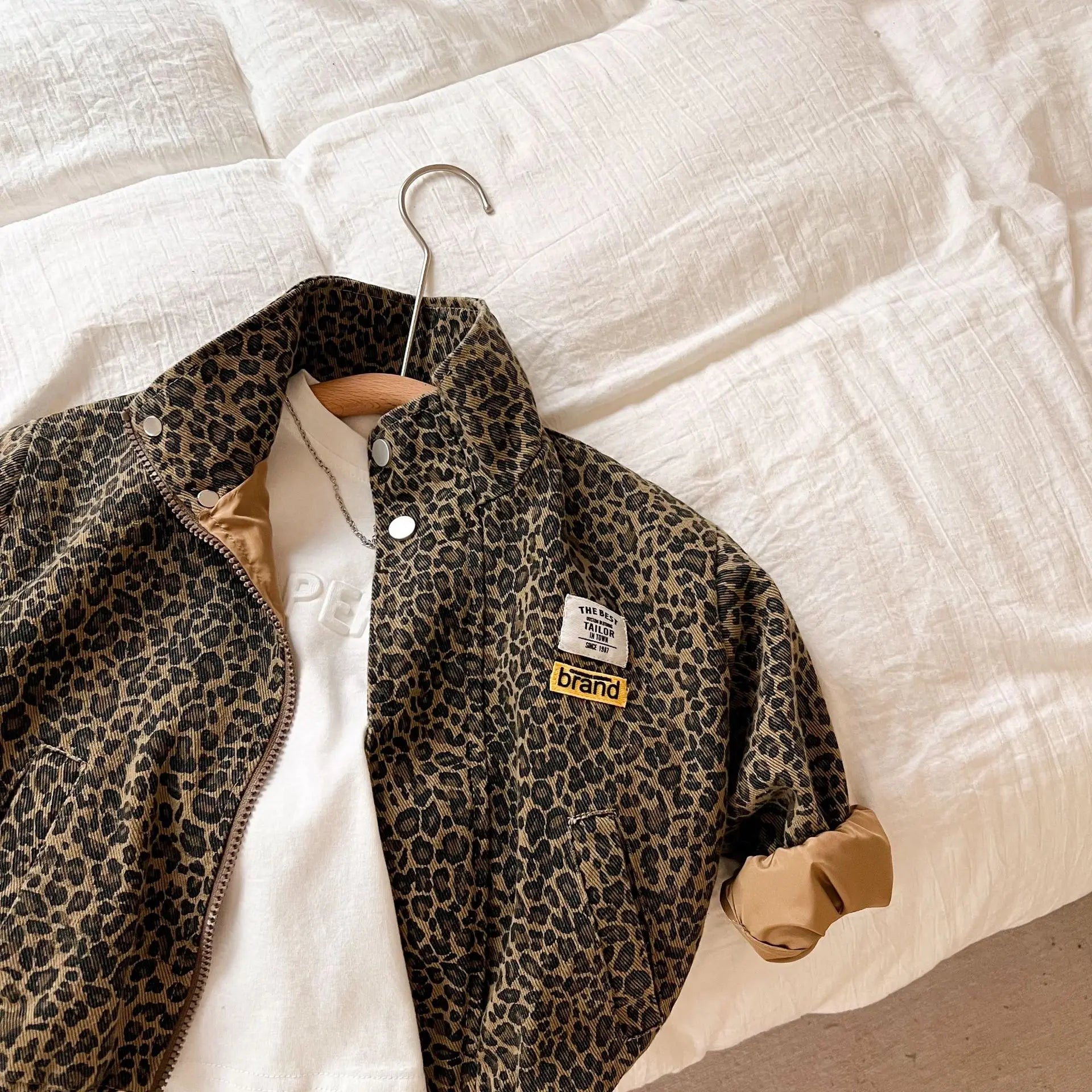 Ulvly Kids Leopard Denim Jacket