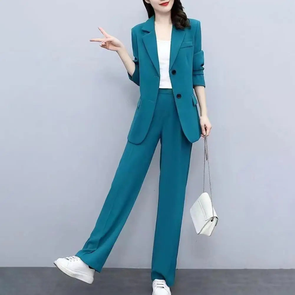 Ulvly Plus Size Lapel Suit Set