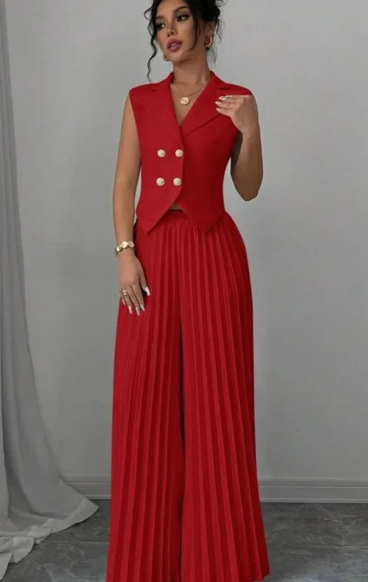 Ulvly Vest &amp; Wide-Leg Trousers Set