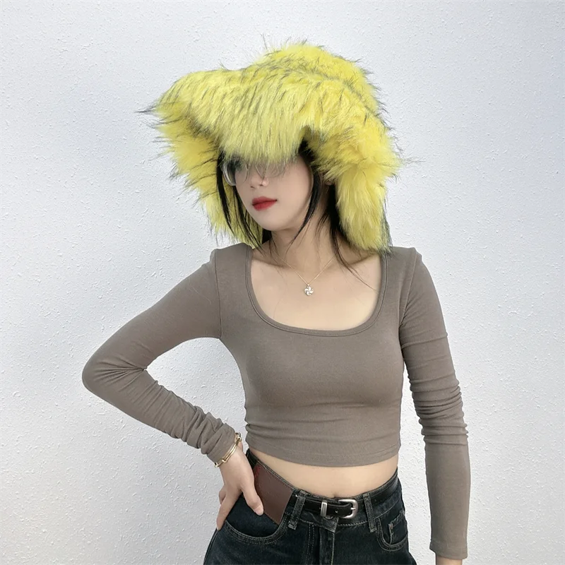 Ulvly Winter Plush Bucket Hat with Earflaps