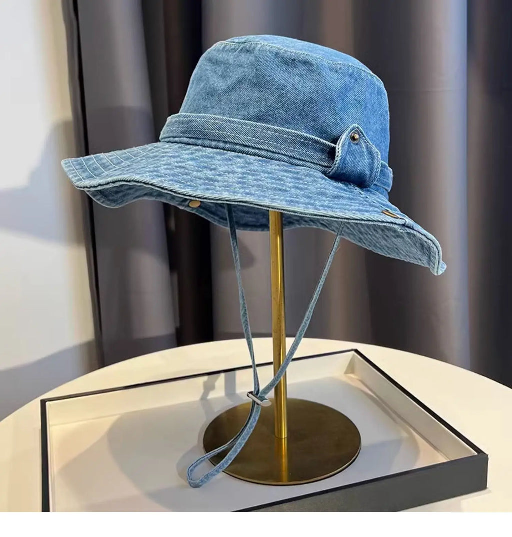 Ulvly Vintage Washed Denim Bucket Hat
