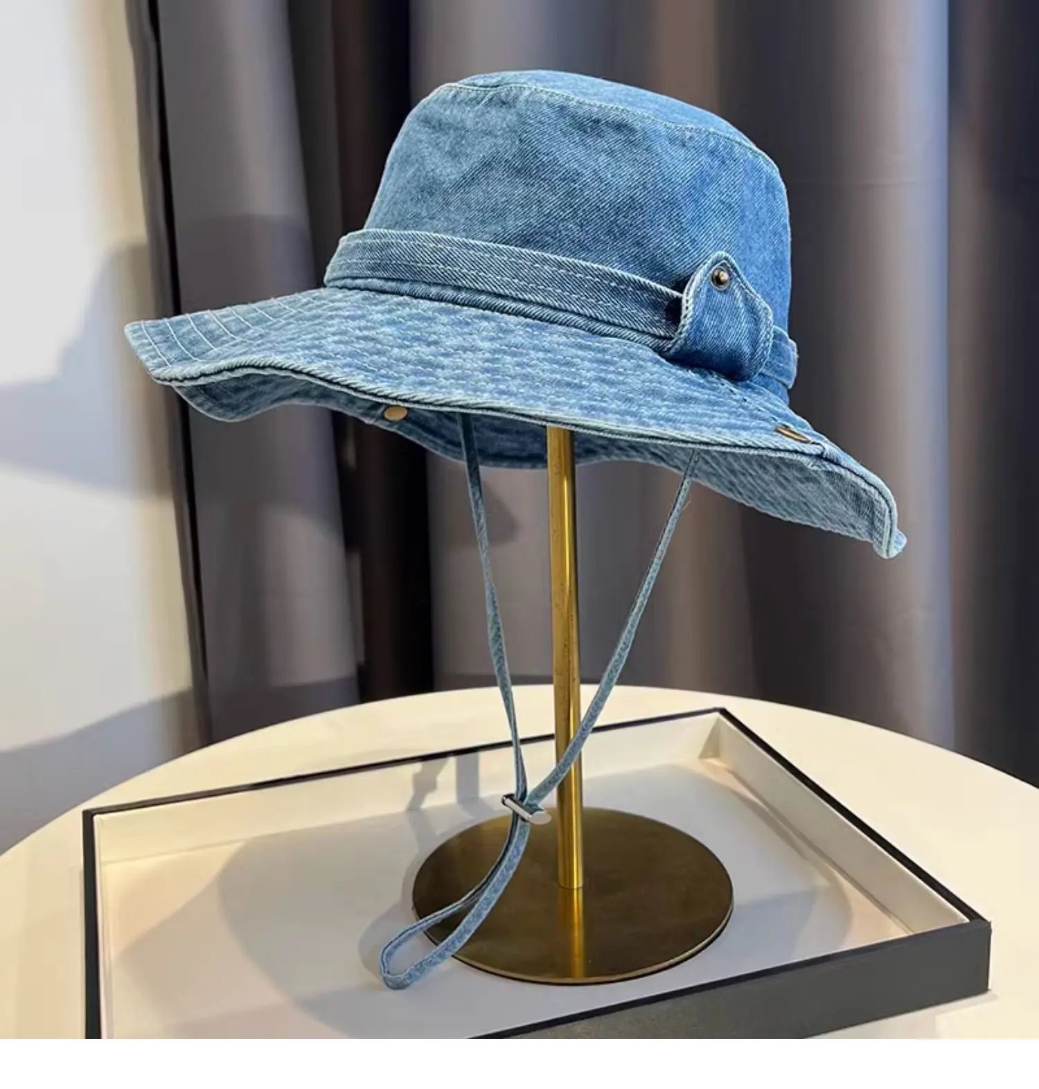 Ulvly Vintage Washed Denim Bucket Hat