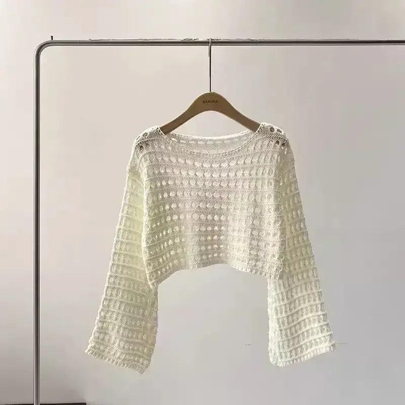 Ulvly Y2K Crochet Crop