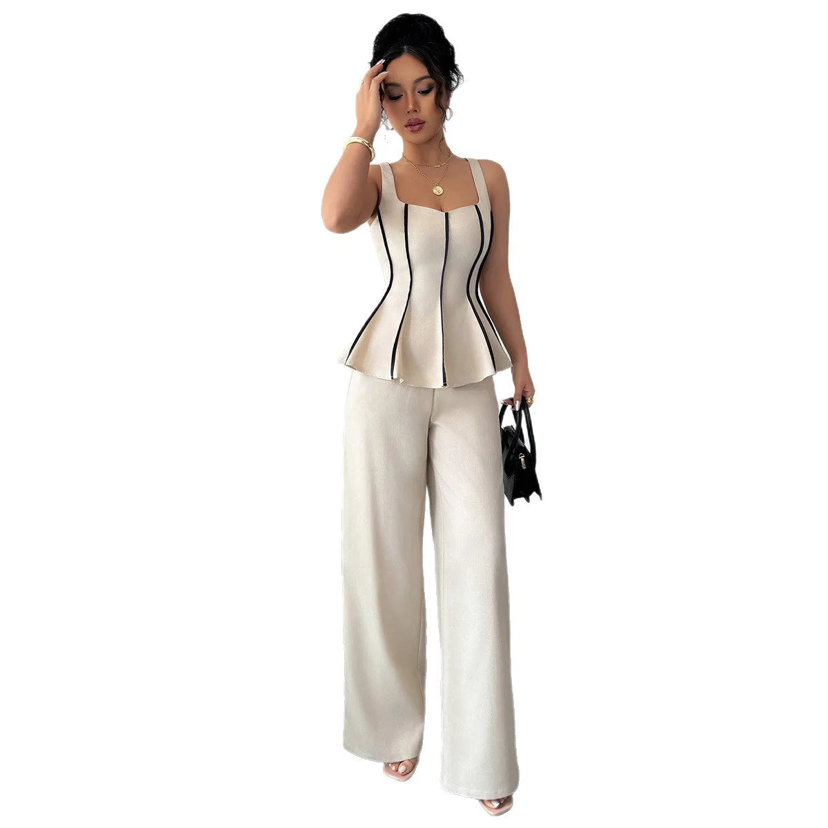 Ulvly Two-Piece Ruffle Pant Set