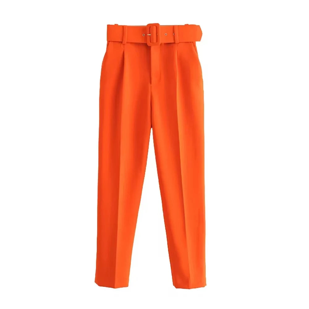 Ulvly High-Waist Belted Trousers