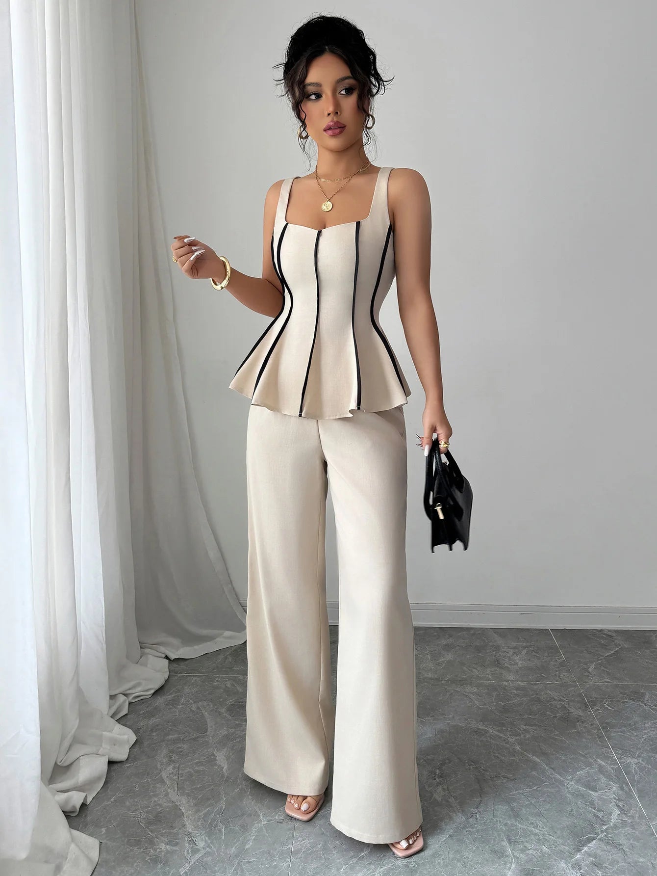 Ulvly Two-Piece Ruffle Pant Set