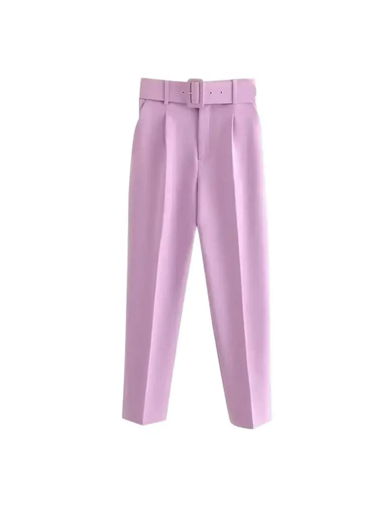 Ulvly High-Waist Belted Trousers