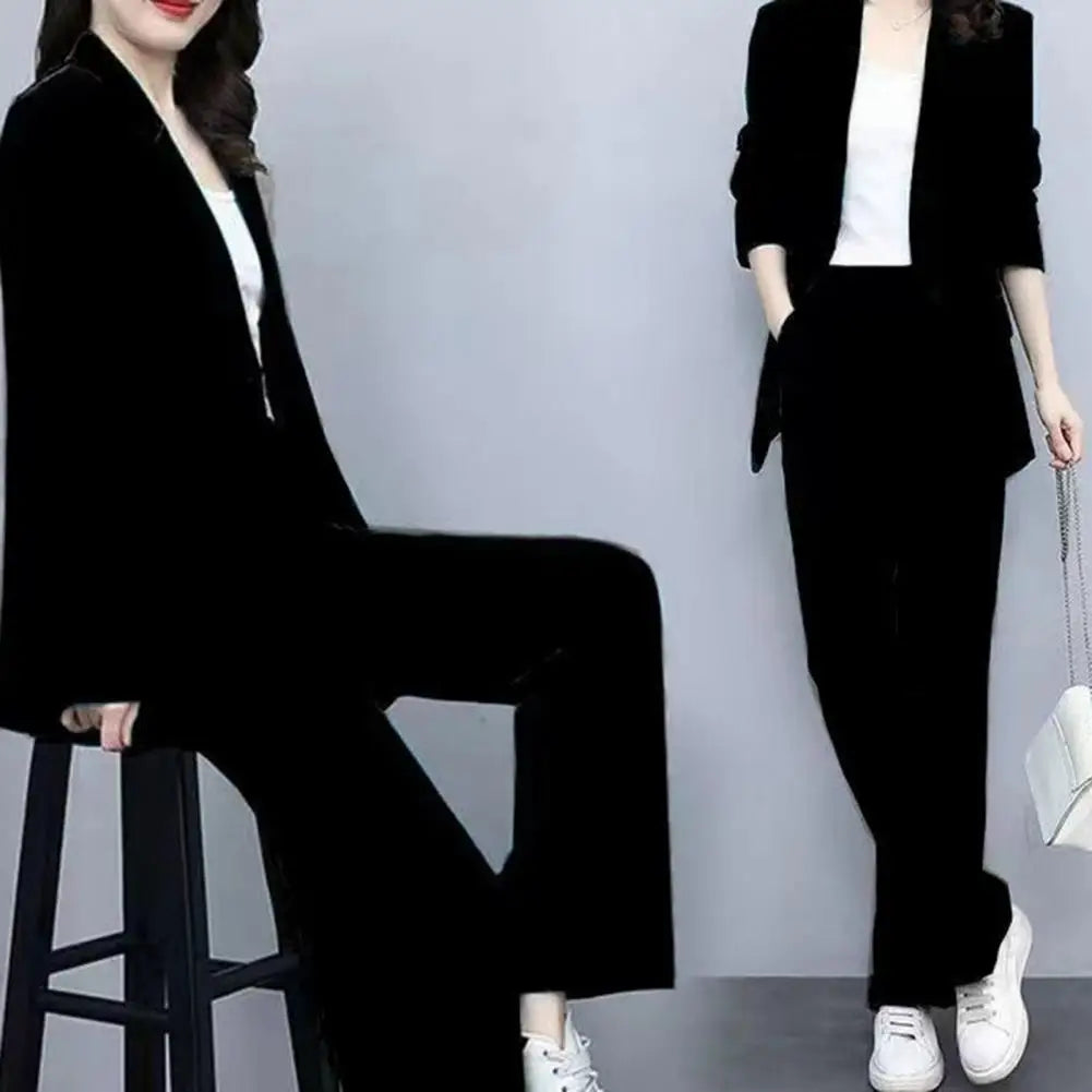 Ulvly Plus Size Lapel Suit Set