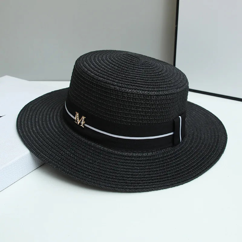Ulvly Luxury Flared Straw Sun Hat