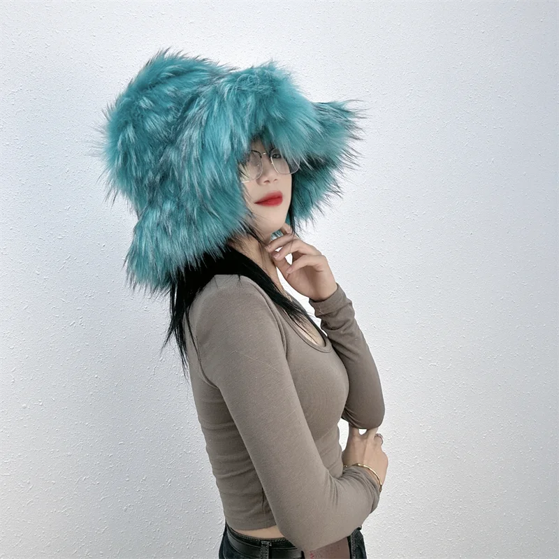 Ulvly Winter Plush Bucket Hat with Earflaps