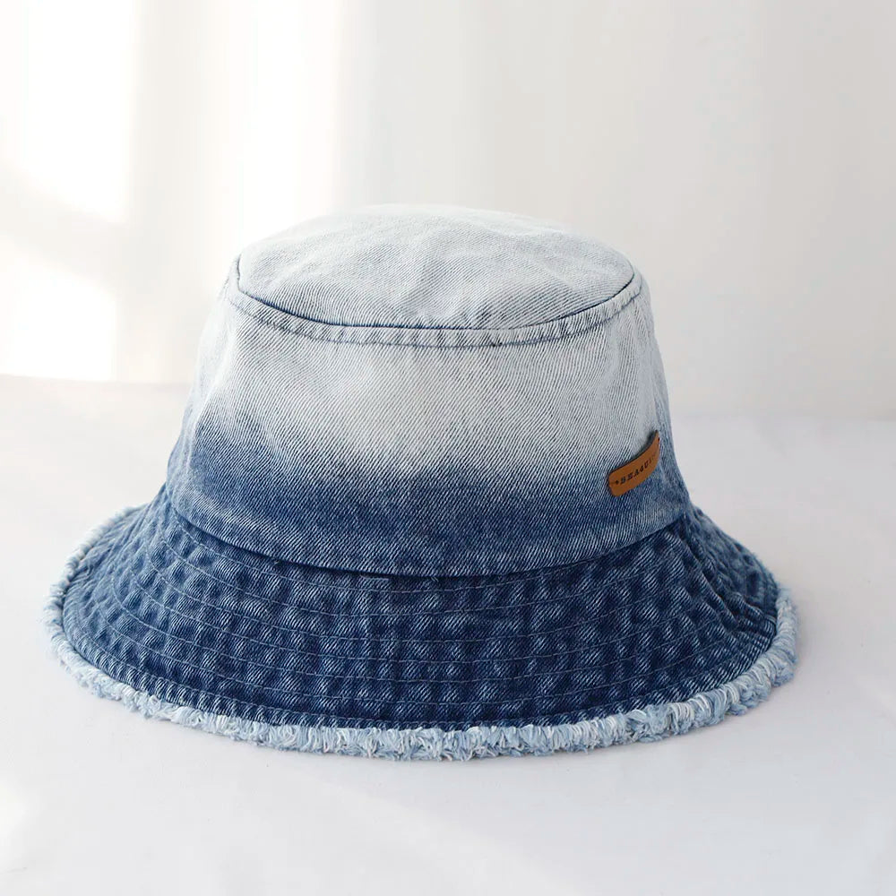 Ulvly Denim Cowboy Bucket Hat with Strap