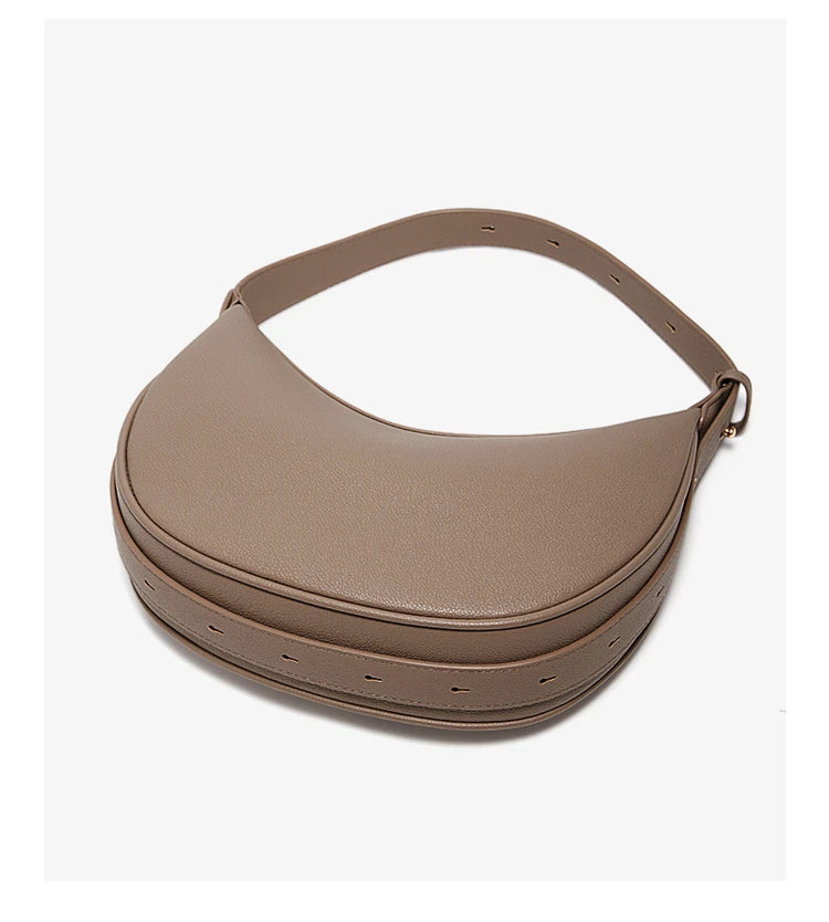 Ulvly Half-Moon PU Shoulder Bag